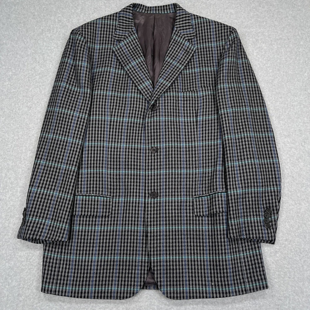 Isaia Napoli Sport Coat Mens 48L US 58L EU Plaid Surgeon Cuff Sirio G. Blazer - Picture 3 of 15